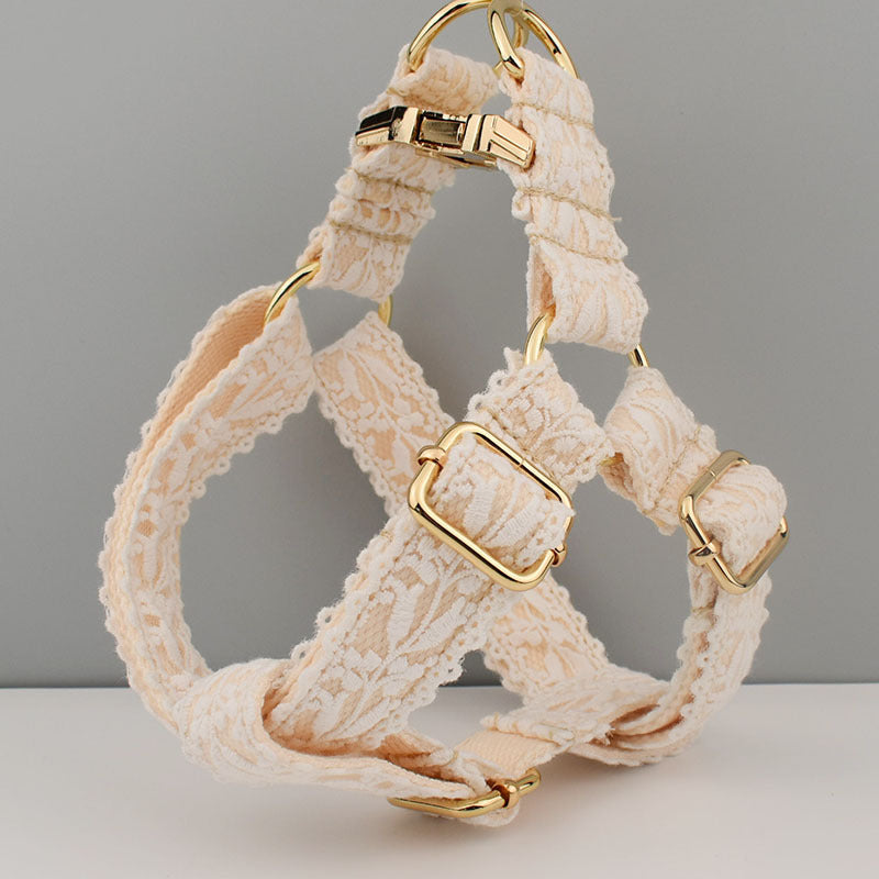 Leaf Lace Strap Gold Buckle Pet Supplies